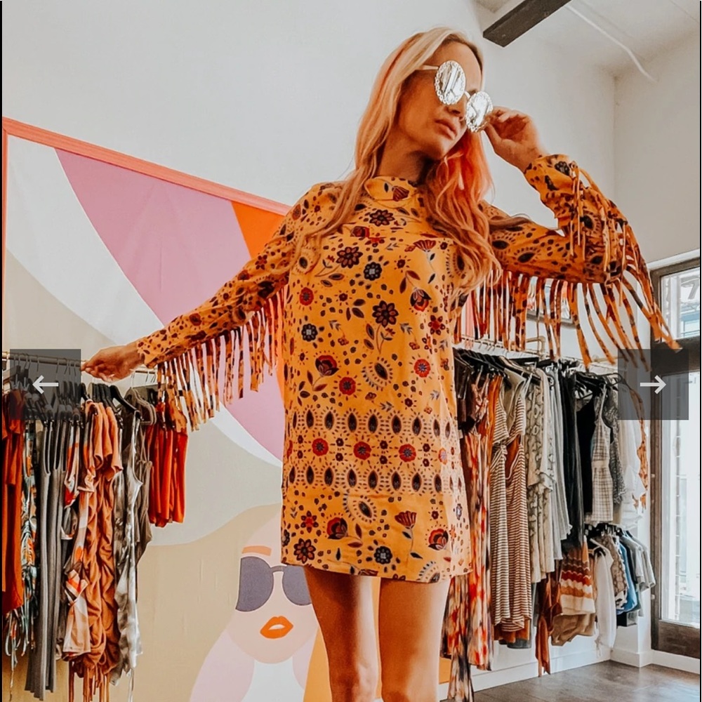 American June boutique fringe dress